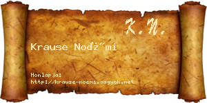 Krause Noémi névjegykártya